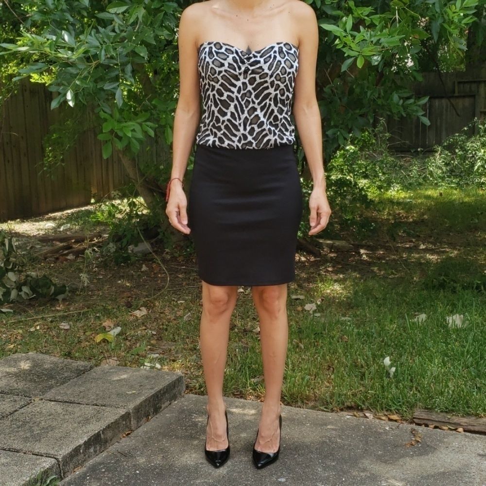 JANICE Strapless Mini Dress Sz L‎